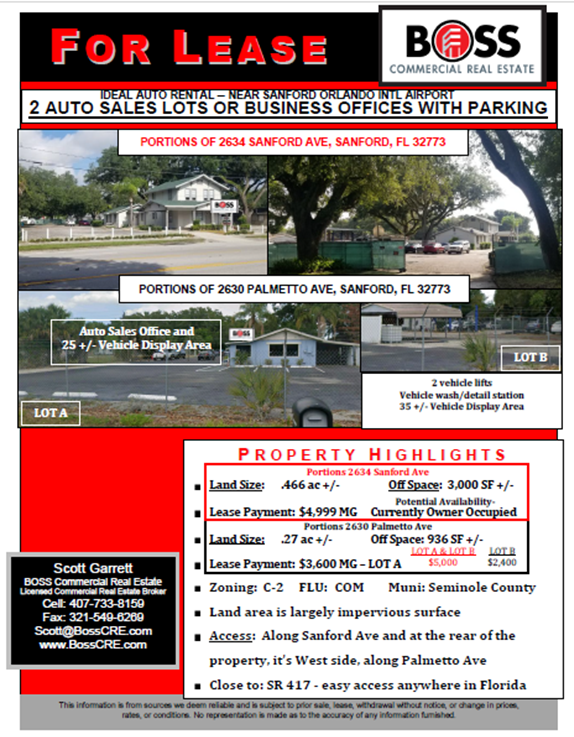 Photo of 2 Auto Sales Lots or Business Offices with Parking